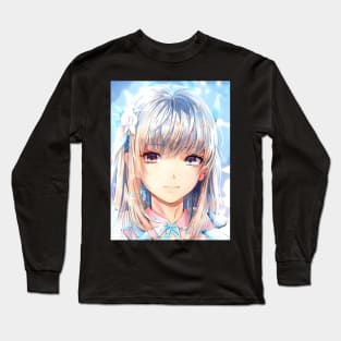 Flower Awesome Anime Girl Manga Long Sleeve T-Shirt